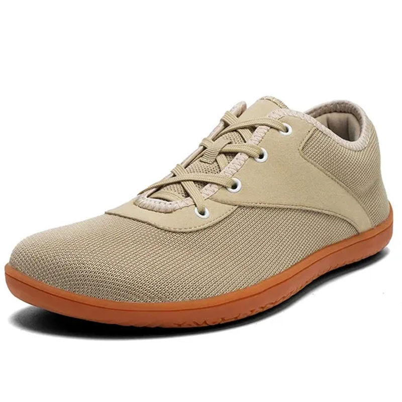 Beige Knit - Ailongcity® Lace-Up Minimalist Sneakers Breathable Simplicity for Everyday Versatility