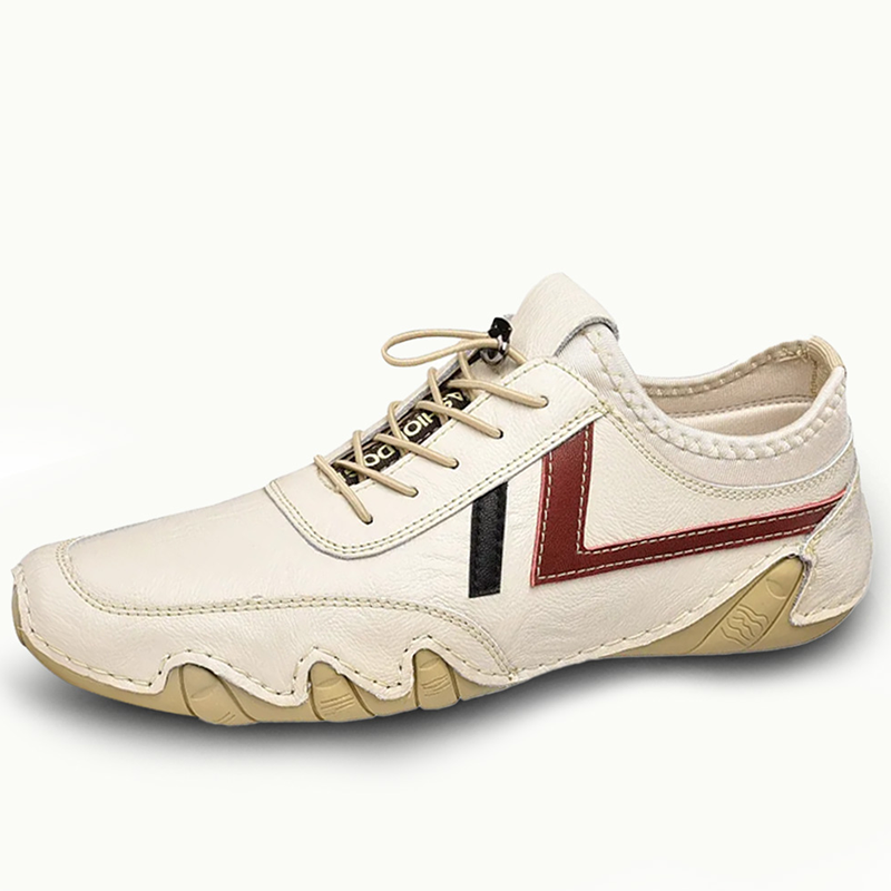 Creamy Leather - Ailongcity® Sporty Driving Shoes: Bold Accent Detailing for Dynamic Urban Style
