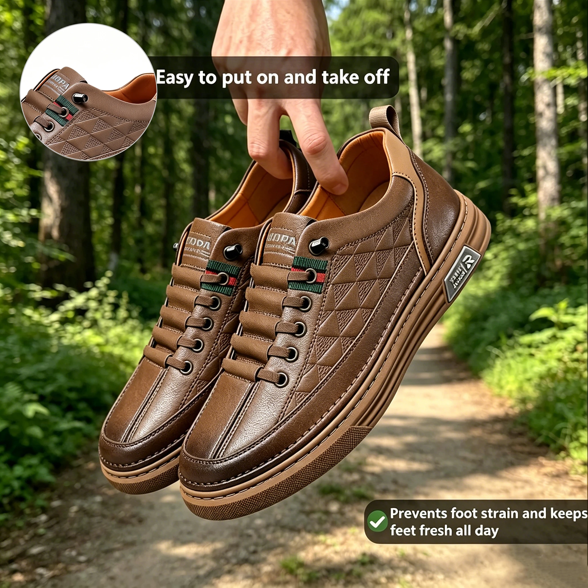 Black Chic - Ailongcity® Patterned Lace-Up Sneakers: Sophisticated Street Style with Signature Detailing