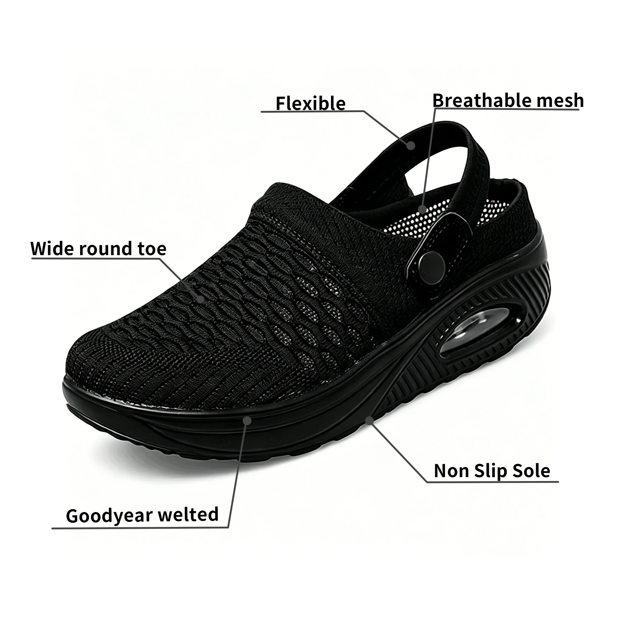 AirComfort Knit - Ailongcity® Slingback Clogs Breathable Knit Design with Cushioned Air-Sole for All-Day Ease