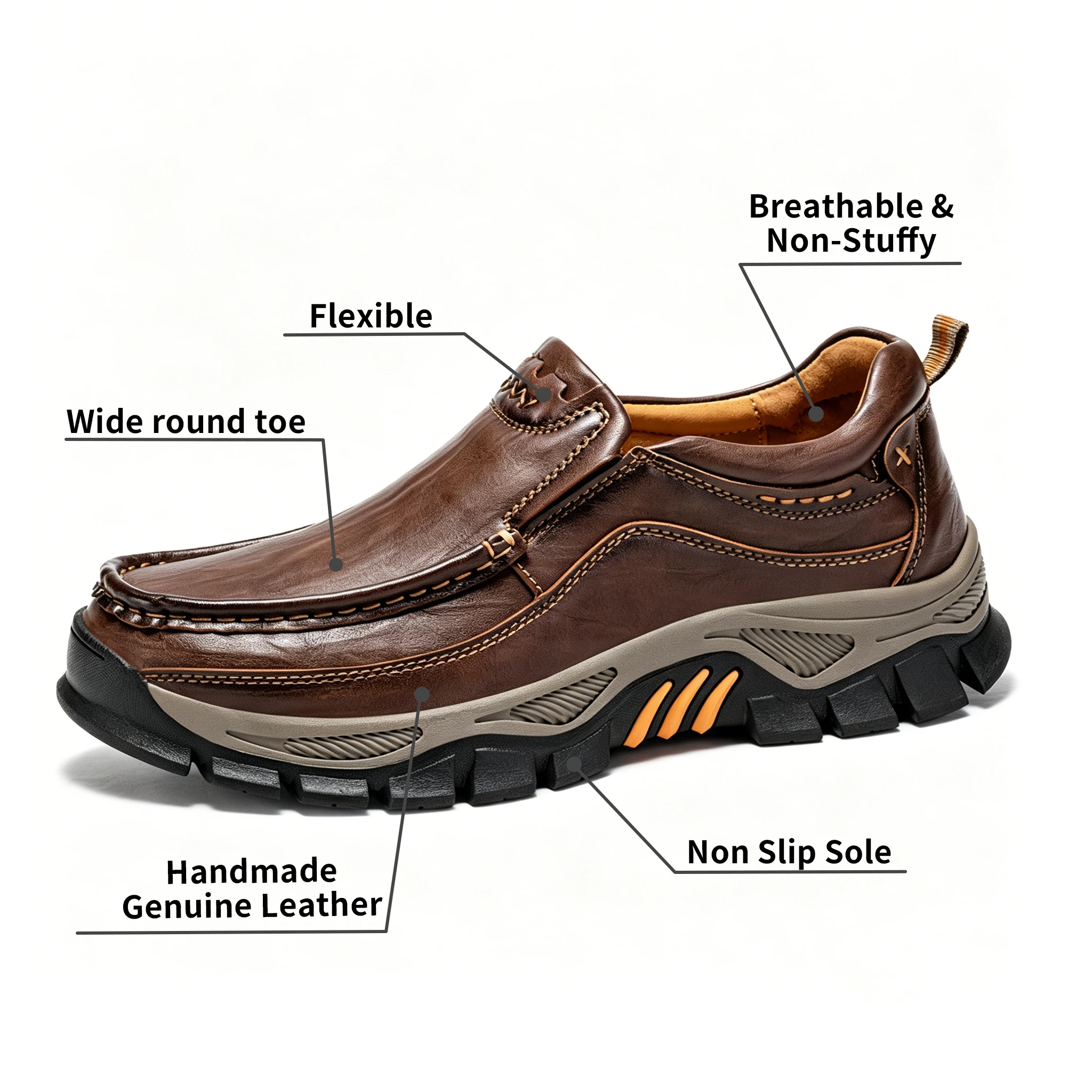 [Copy]⏰Last Day! 45% OFF  🔥AILONGCITY® Men's Outdoor Leather Casual Shoes – Handmade Hiking & Walking Sneakers