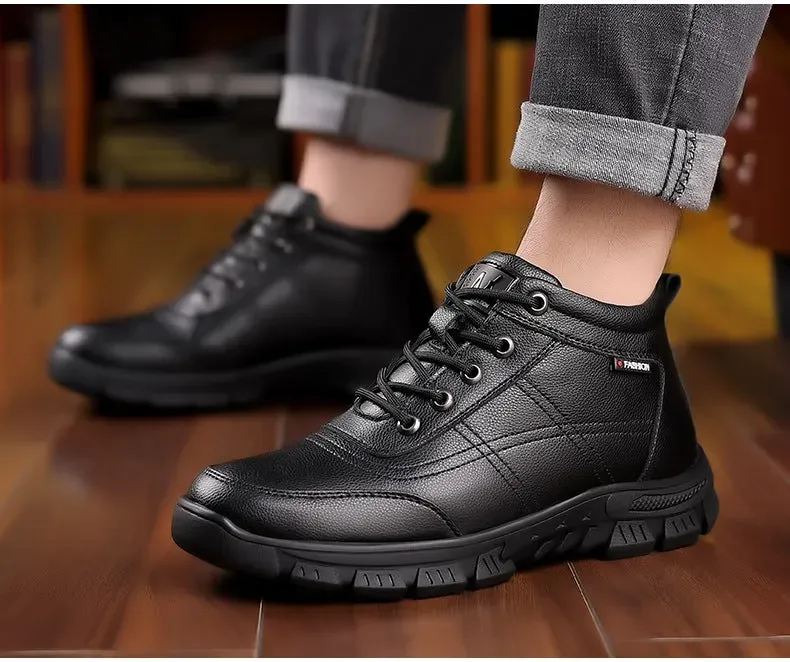 Ailongcity®Handcrafted Orthopedic Winter Leather Snow Boots for Men