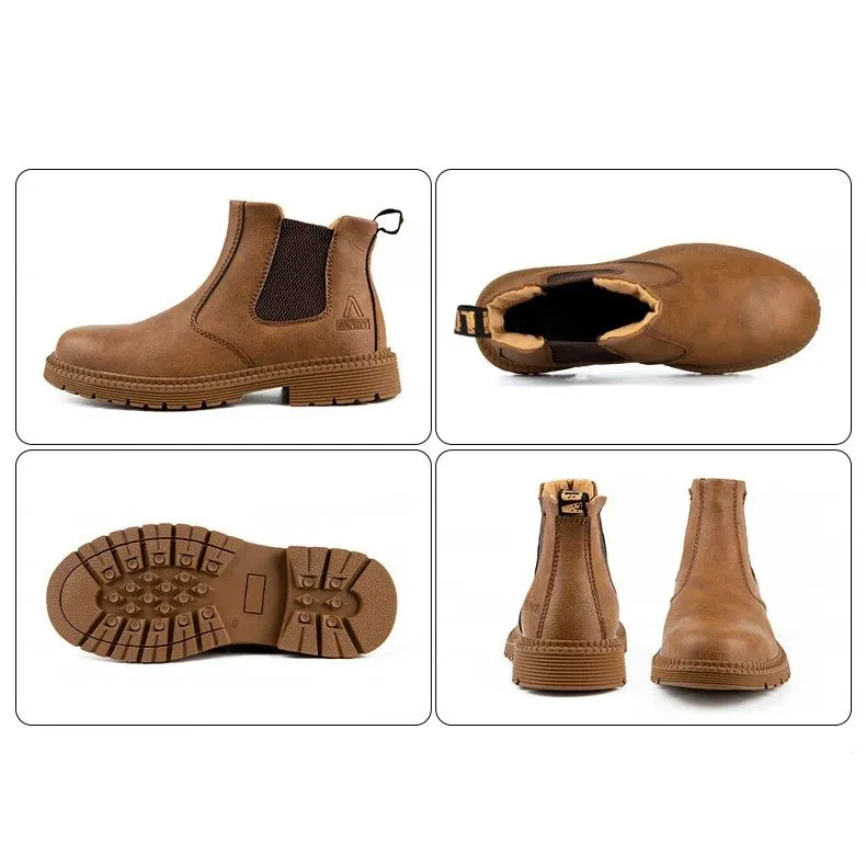 Ailongcity®Men Winter Boots For Work Oil-proof Safety Orthopedic Shoes