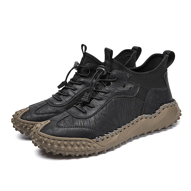 Ailongcity® Men's Soft Non-slip Handmade Genuine Leather Socks Shoes