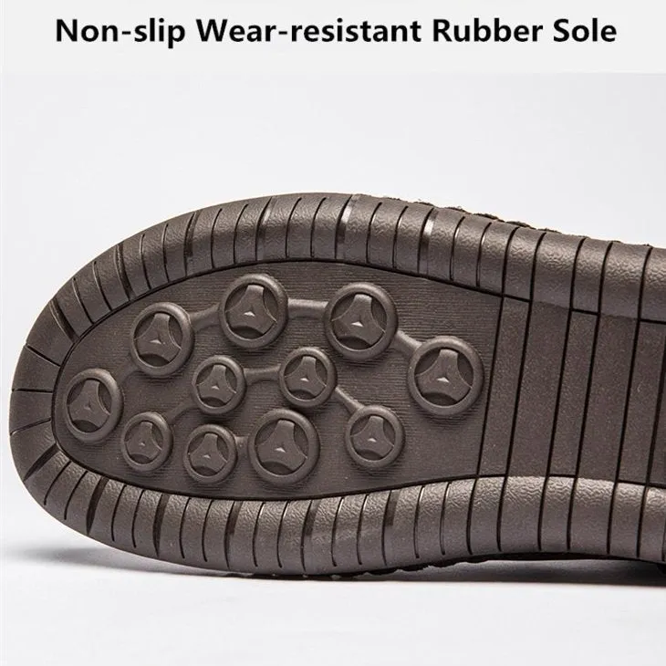 Zipper Plush Ankle Leather Orthopedic Shoes For Men Nonslip Boots