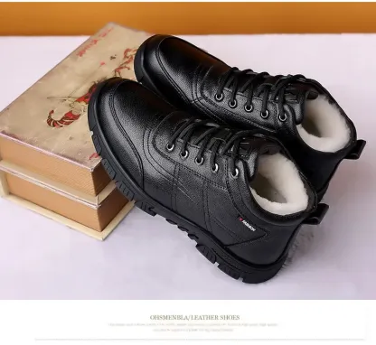 Ailongcity®Handcrafted Orthopedic Winter Leather Snow Boots for Men