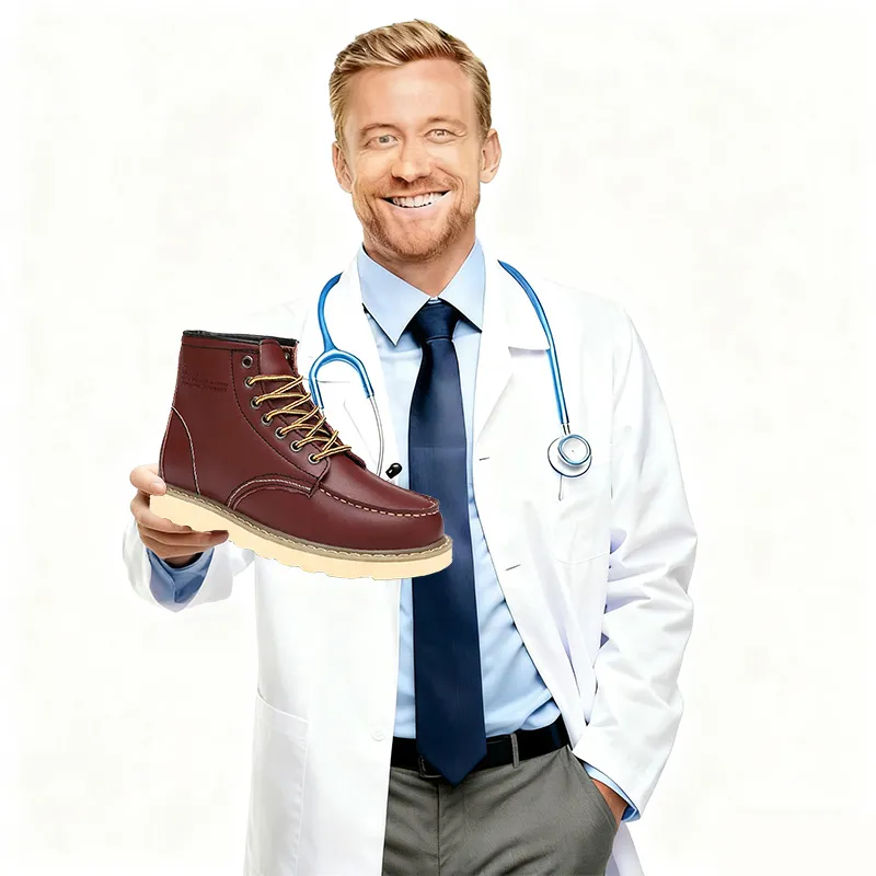 Burgundy Classic - Ailongcity® Lace-Up Work Boots: Timeless Toughness with Retro Flair