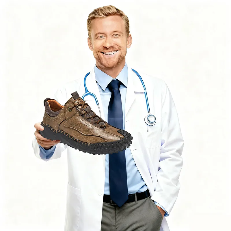 Rugged Grip - Ailongcity® Outdoor Brown Sneakers: Trail-Ready Toughness with Artisan Craftsmanship co-Friendly Leather Orthopedic Shoes