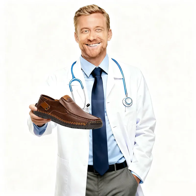 Tan Artisan - Ailongcity® Slip-On Leather Loafers: Hand-Stitched Elegance for Effortless Daily Style