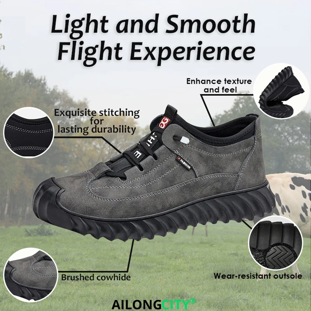 Gray Rugged - Ailongcity® Fashion Sneakers Edgy Design with Comfortable Versatility Waterproof Anti-Slip Shoes