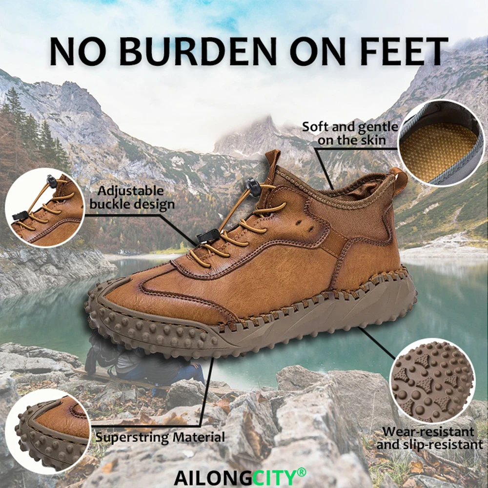 Tan Rugged - Ailongcity® Quick-Lace Outdoor Boots Trail-Ready Grit with Effortless Style