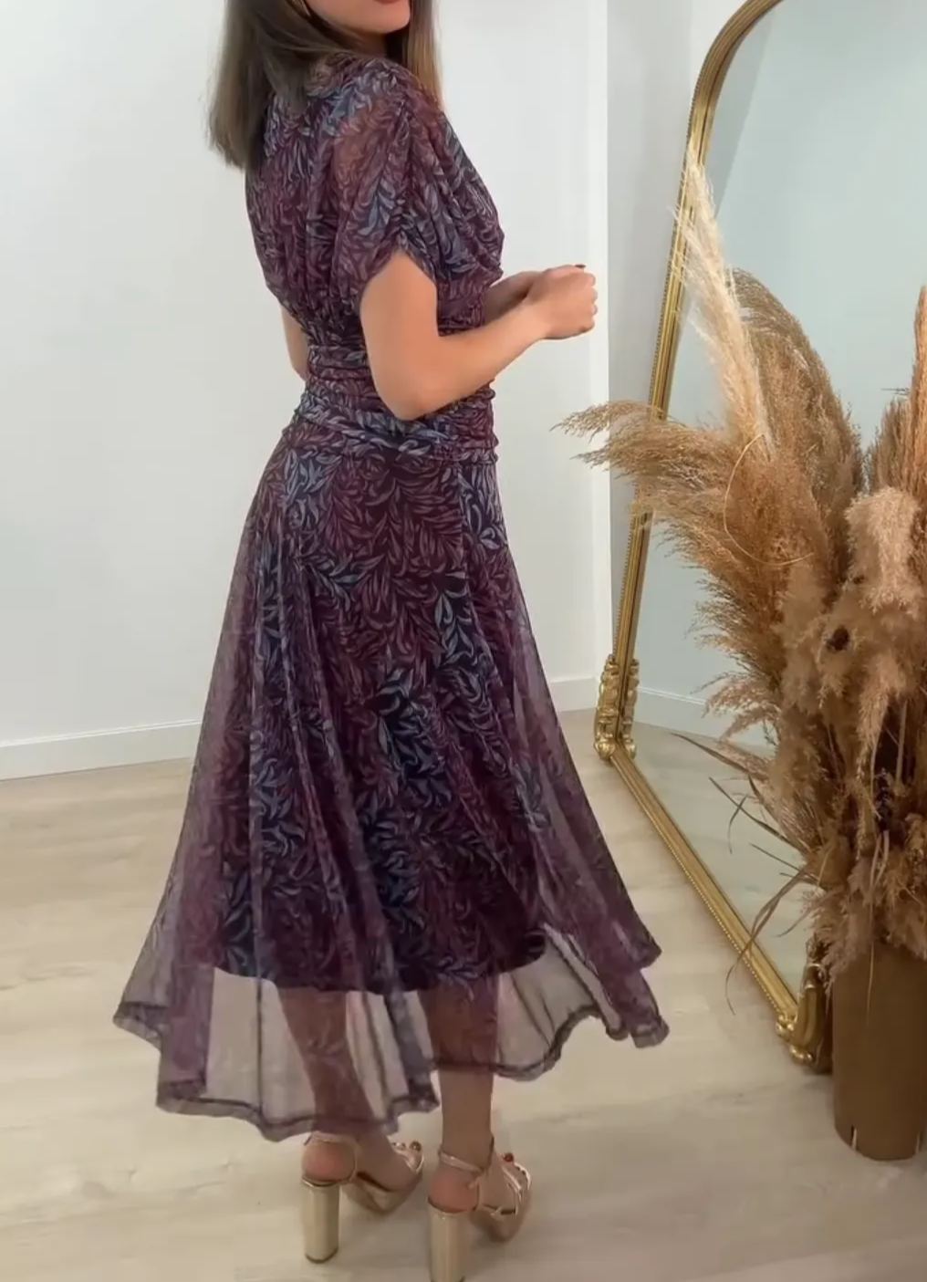 [Copy]Dusty Rose Off-the-Shoulder Maxi Dress with Asymmetric Overlay & High Slit