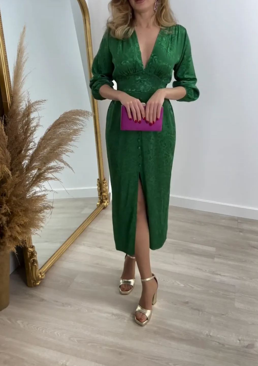 [Copy]Purple One-Shoulder Jumpsuit with Feather Detail & Overlay Skirt