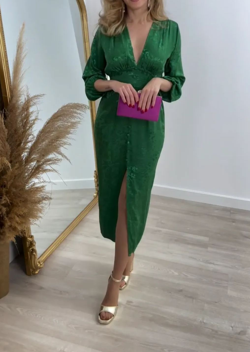 [Copy]Purple One-Shoulder Jumpsuit with Feather Detail & Overlay Skirt