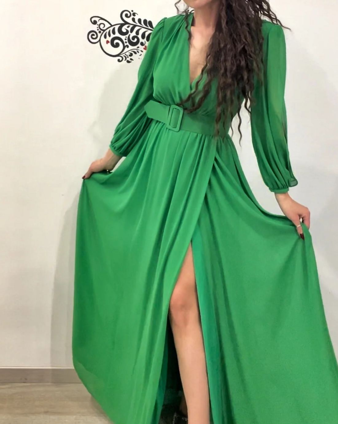 [Copy]Teal Halter Neck Wide-Leg Jumpsuit with Elastic Waist & Flowy Chiffon