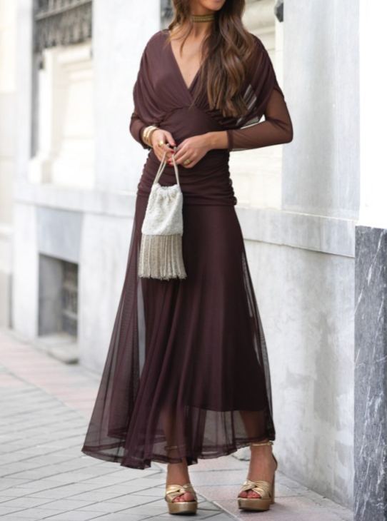 [Copy]Teal Chiffon Cape Mermaid Maxi Dress with High Neck & Bodycon Fit