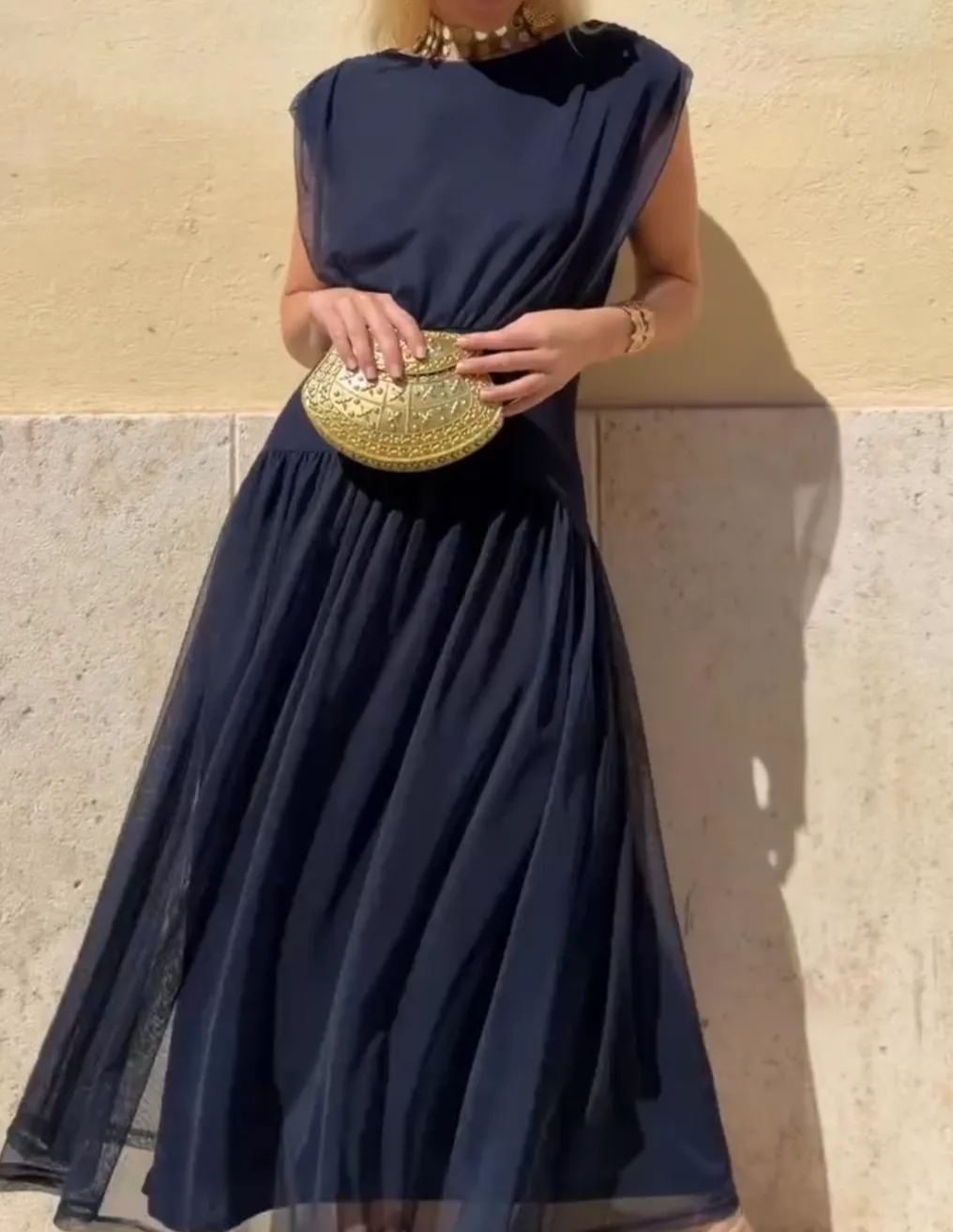 [Copy]Plus Size Magenta High Neck Tiered Maxi Dress