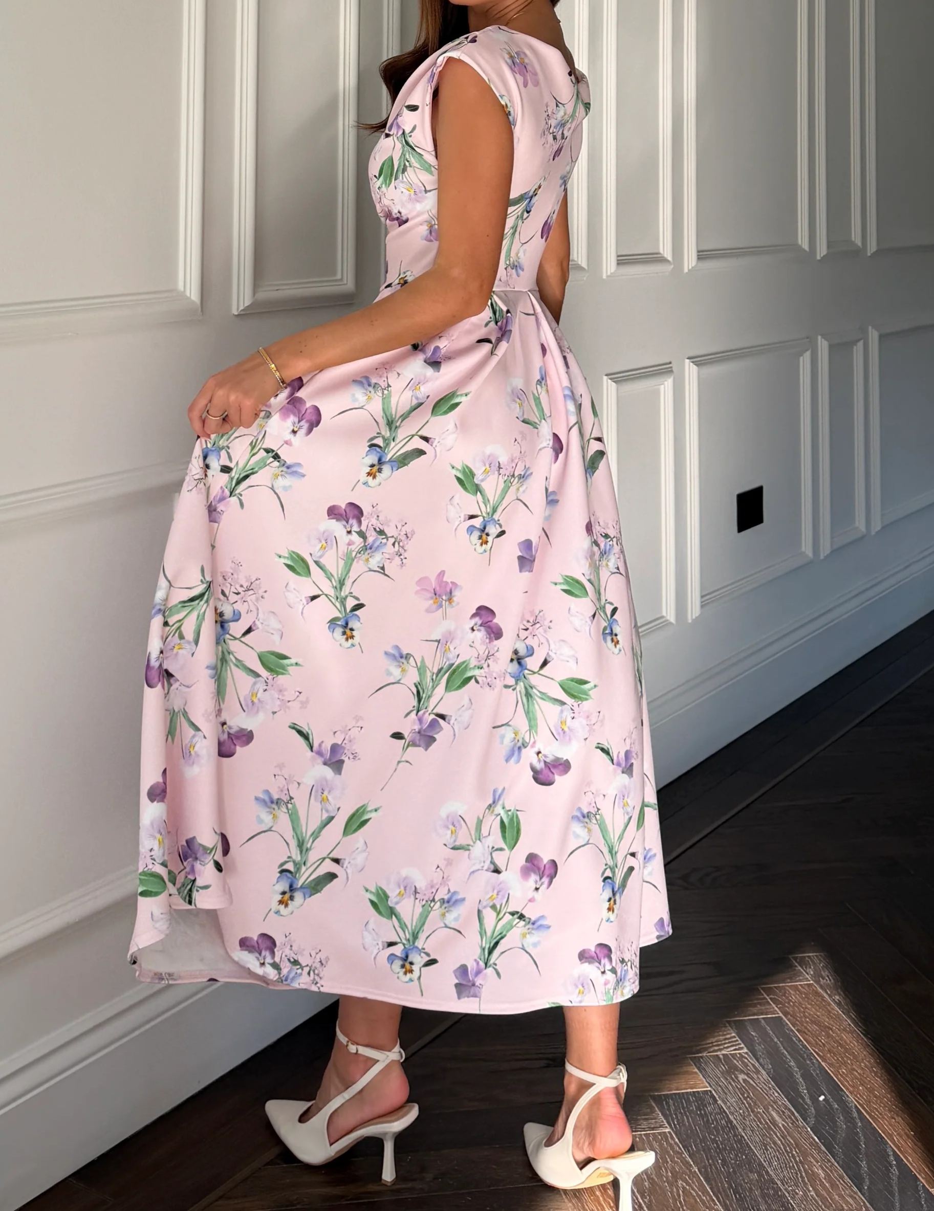 [Copy]Elegant  Polka Dot Midi Dress, One Shoulder Formal Gown for Women