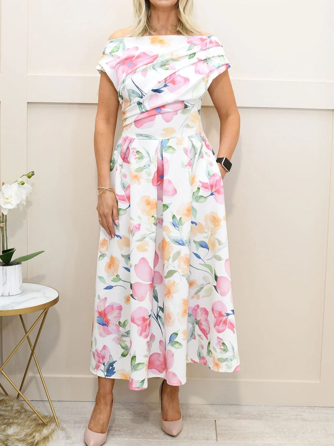 [Copy]Elegant Olive Green Draped Satin Midi Dress, One Shoulder Formal Gown