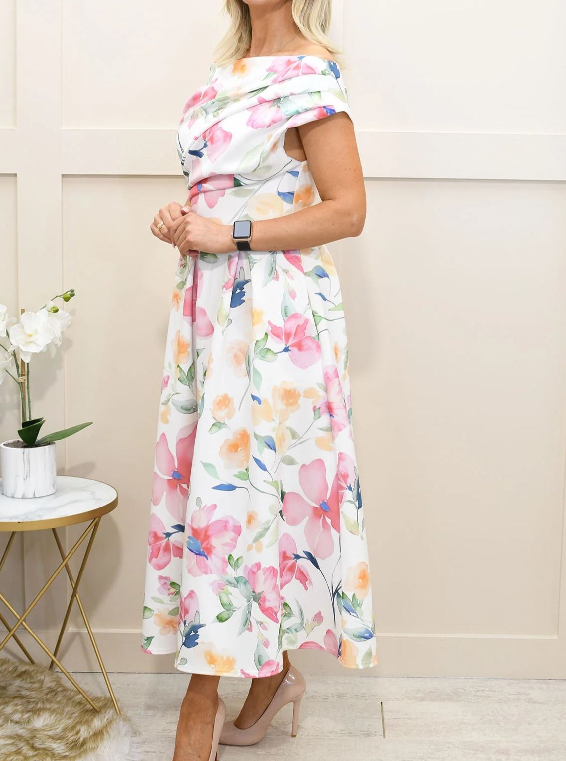 [Copy]Elegant Olive Green Draped Satin Midi Dress, One Shoulder Formal Gown