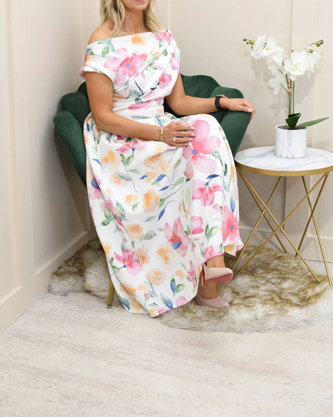 [Copy]Elegant Olive Green Draped Satin Midi Dress, One Shoulder Formal Gown