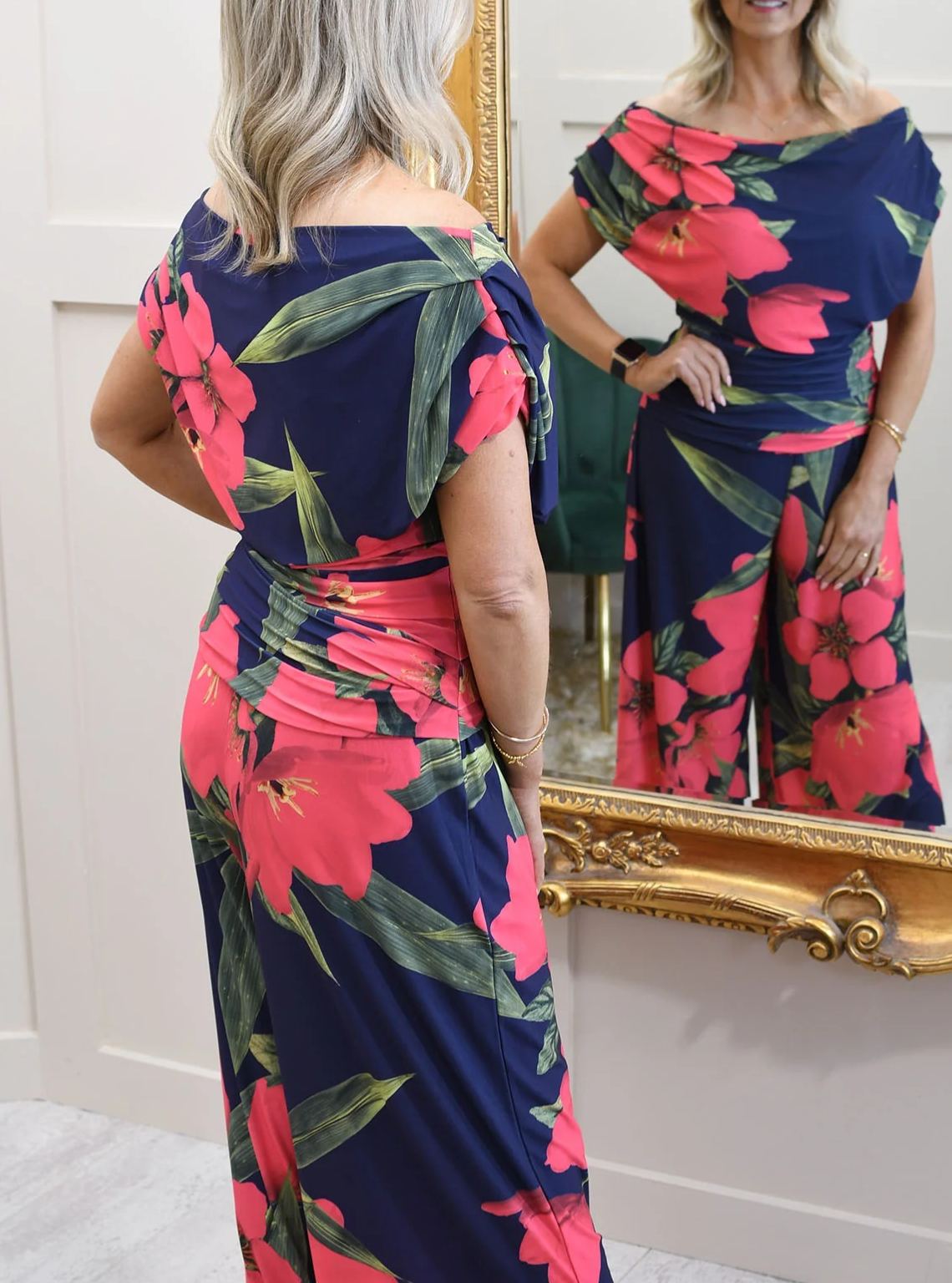 [Copy]Elegant Royal Blue Chiffon Midi Dress, Formal Gown with Beaded Waist