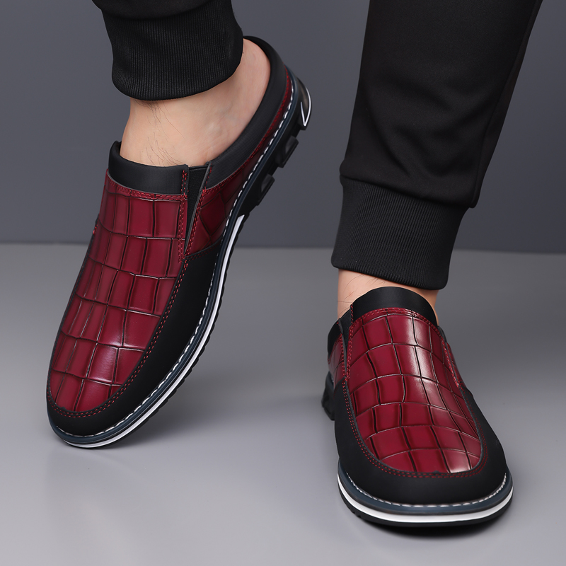 Men's Fashion Calfskin Leather Slippers