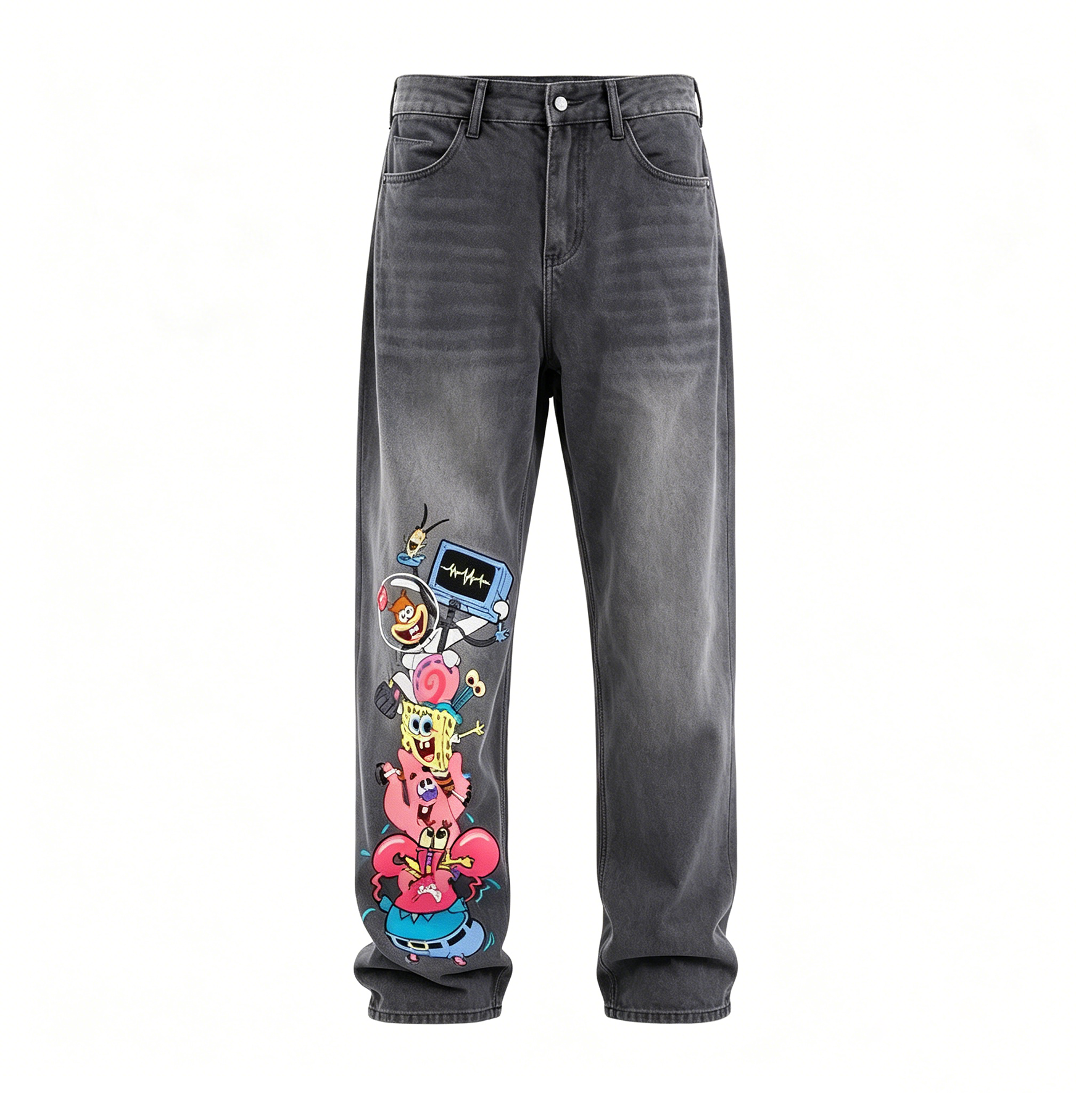 pongeBob Graphic Baggy Jeans
