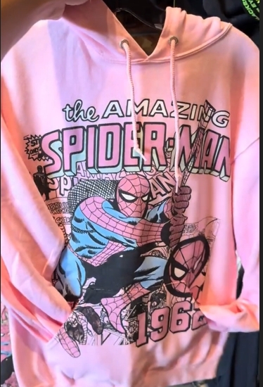 Pink spiderman mens hoodie