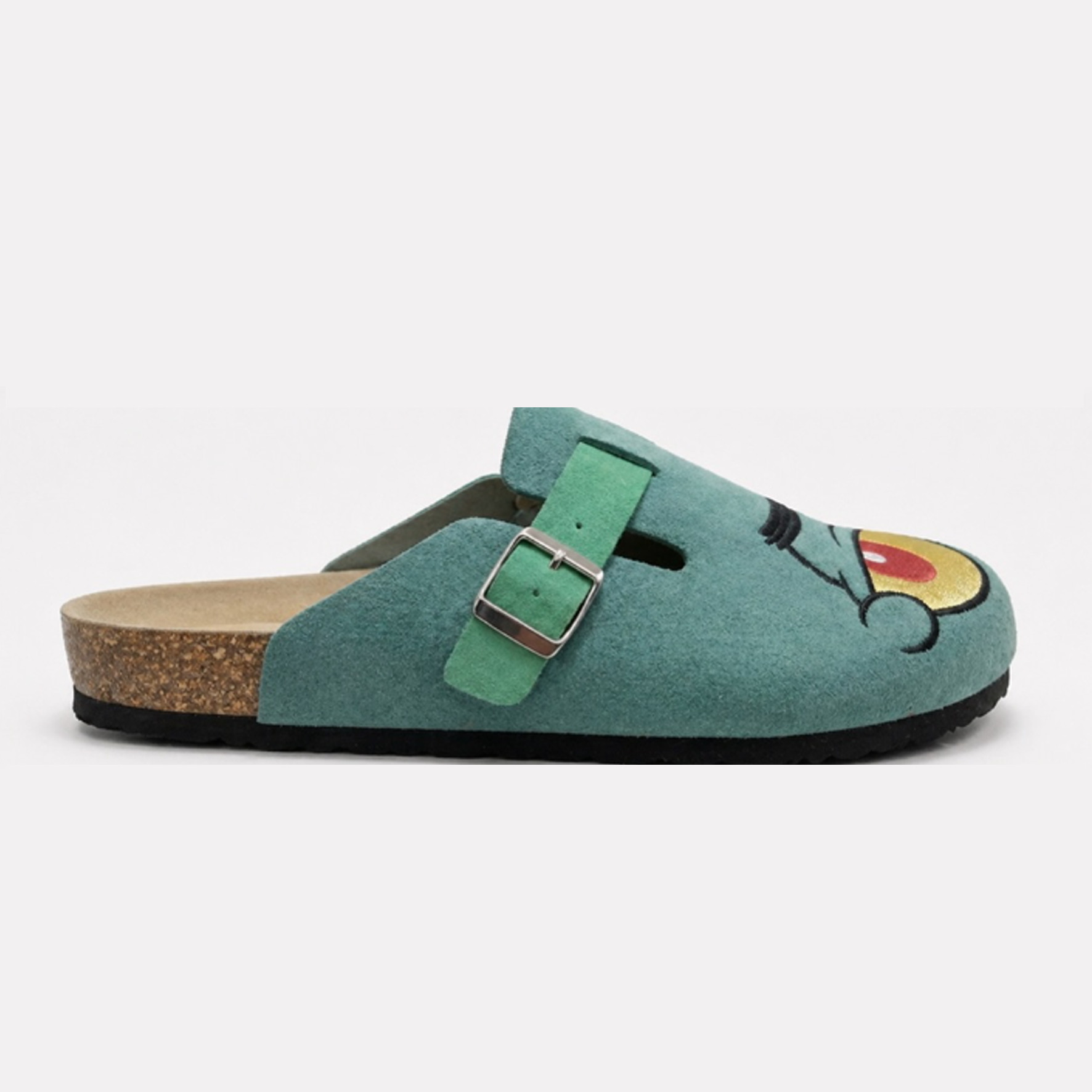 Green Slide Sandals