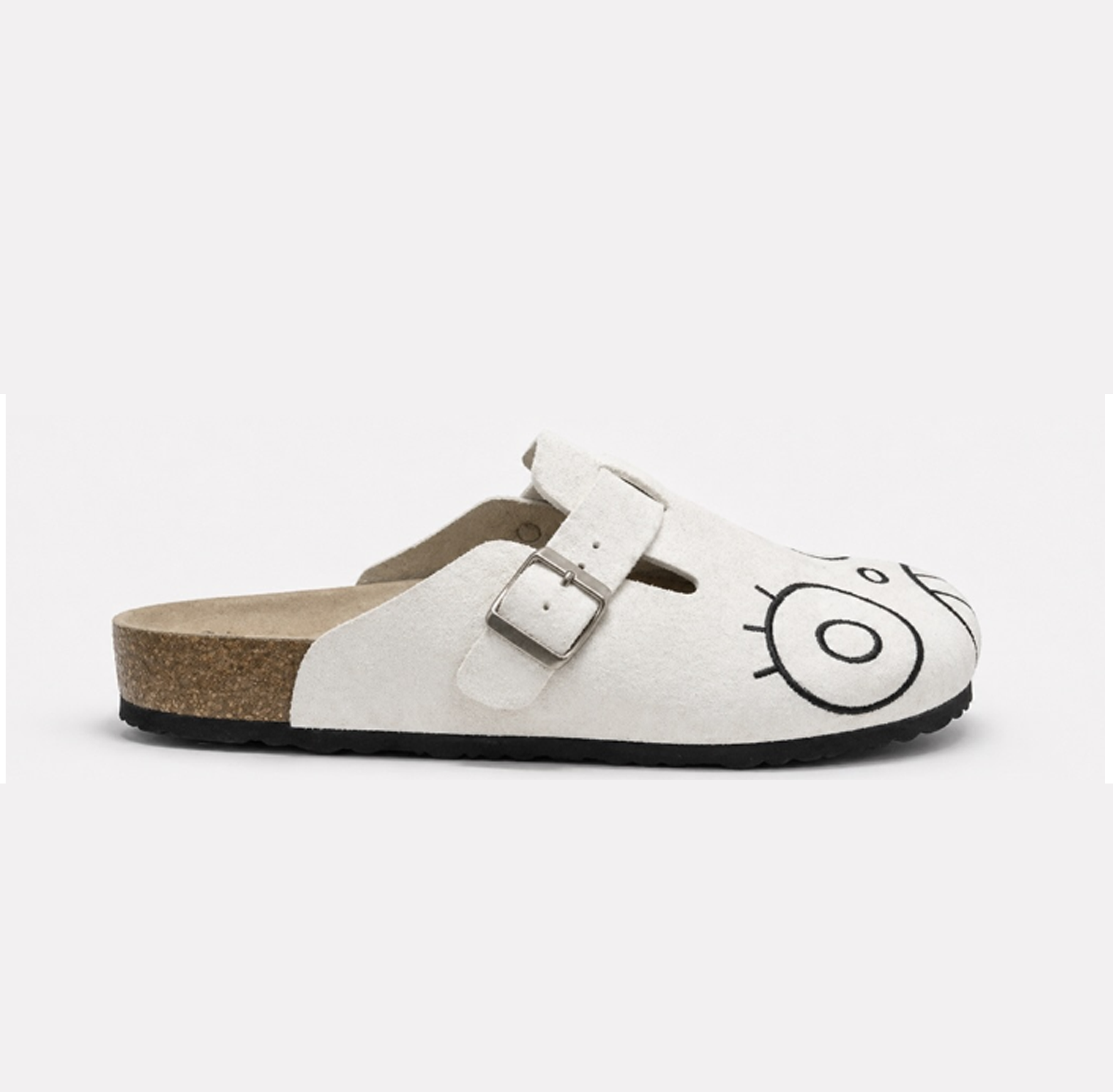White Buckle Slides