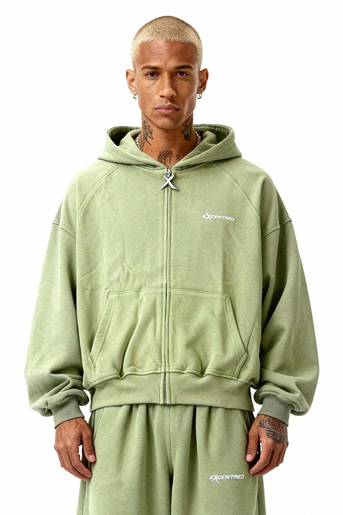 ZIP HOODIE MATCHA GREEN