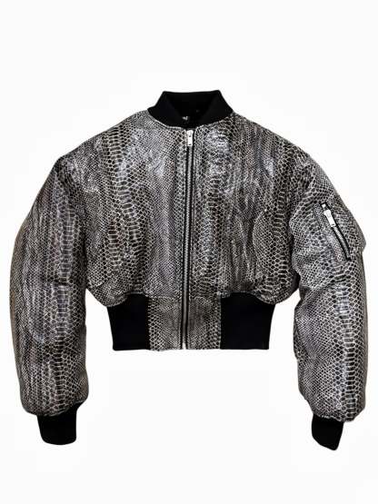 SNAKE LEATHER BOMBER JACKET (1OF1)