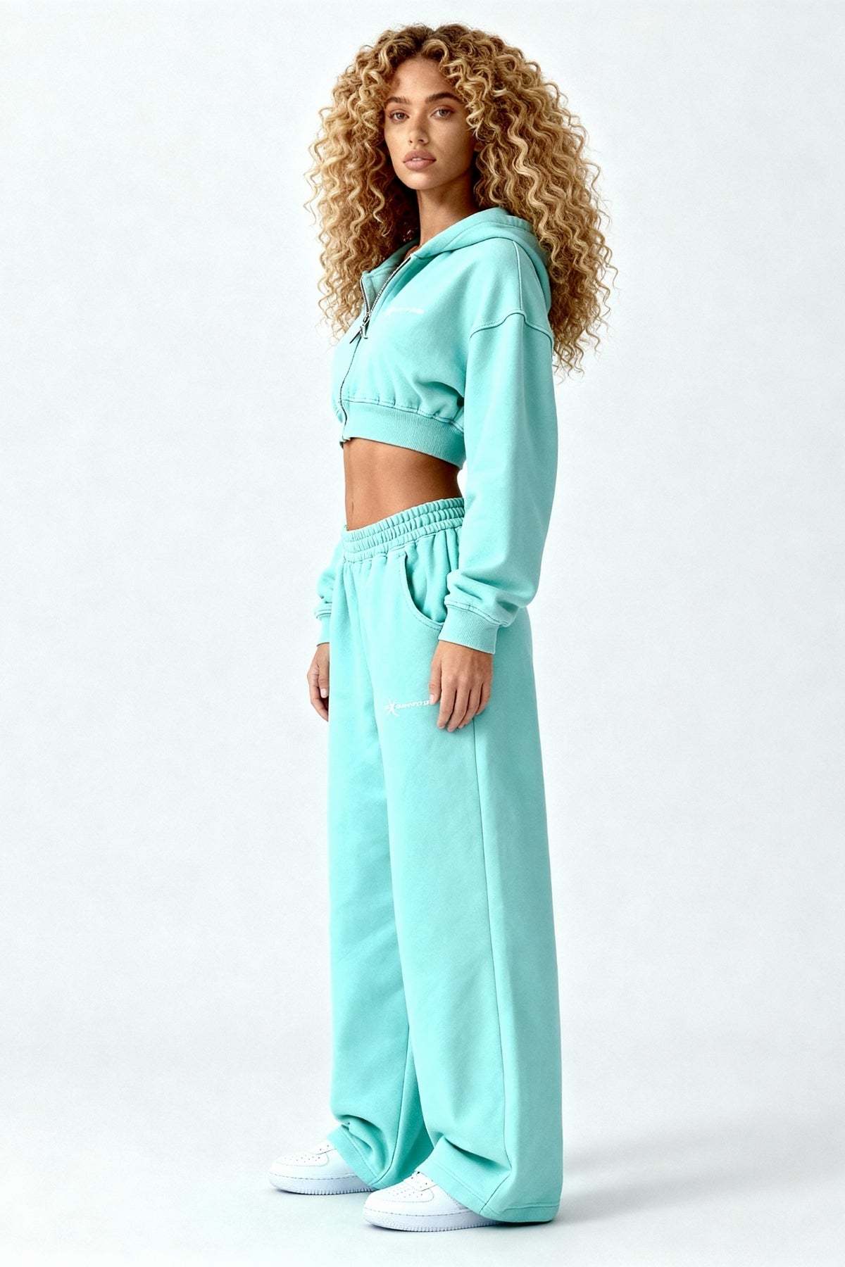 CROPPED ZIP HOODIE CRYSTAL TIFFANY