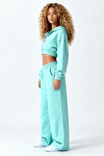 CROPPED ZIP HOODIE CRYSTAL TIFFANY