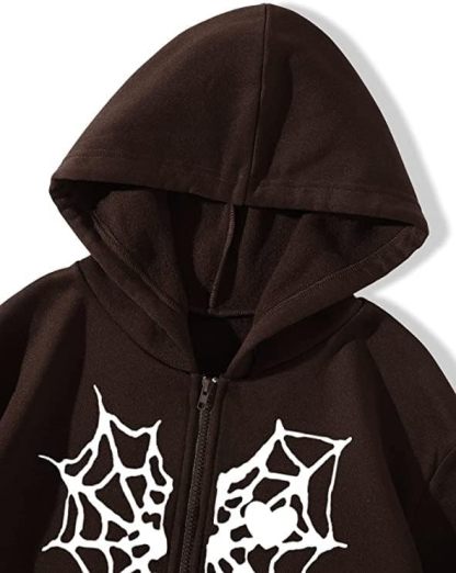 Y2K Zip Up Hoodie for  Spider  Streetwear