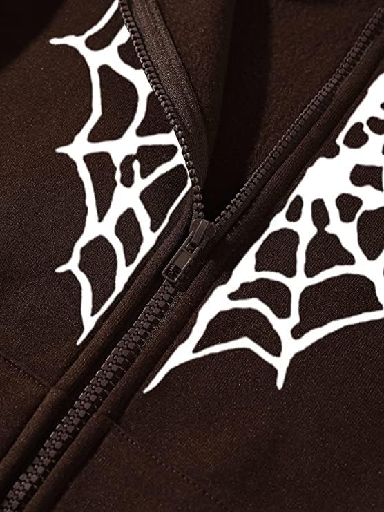 Y2K Zip Up Hoodie for  Spider  Streetwear