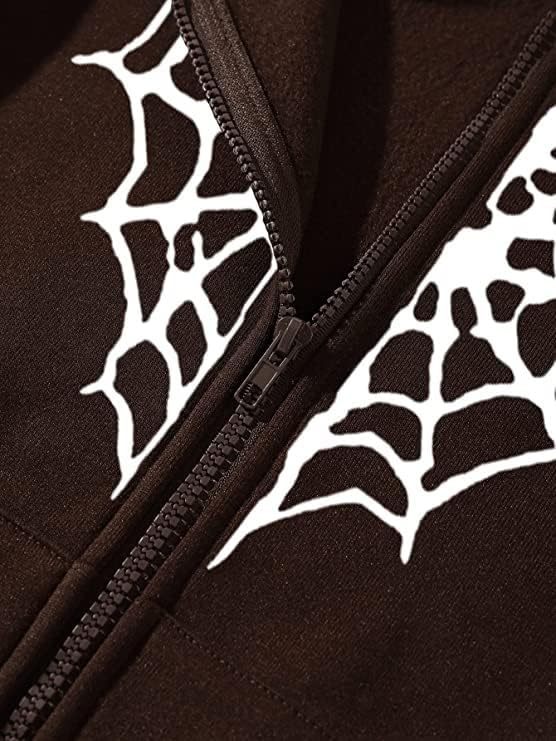 Y2K Zip Up Hoodie for  Spider  Streetwear