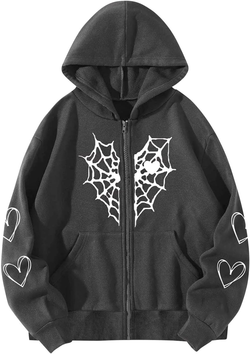 Y2K Zip Up Hoodie for  Spider  Streetwear