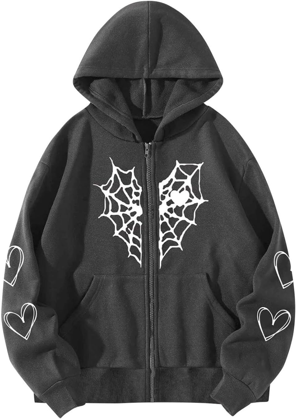 Y2K Zip Up Hoodie for  Spider  Streetwear
