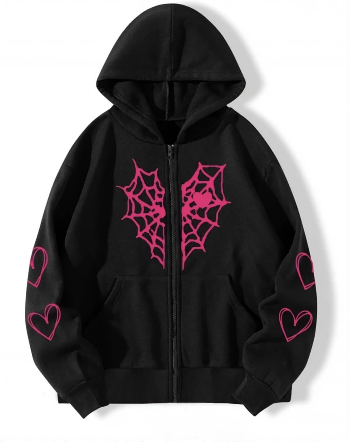 Y2K Zip Up Hoodie for  Spider  Streetwear