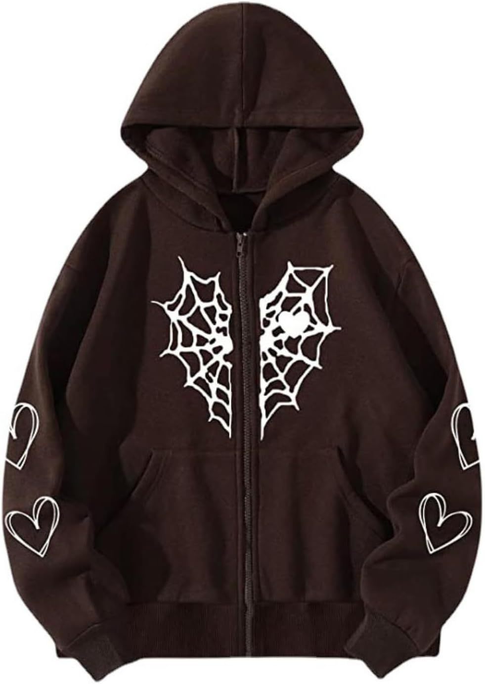 Y2K Zip Up Hoodie for  Spider  Streetwear