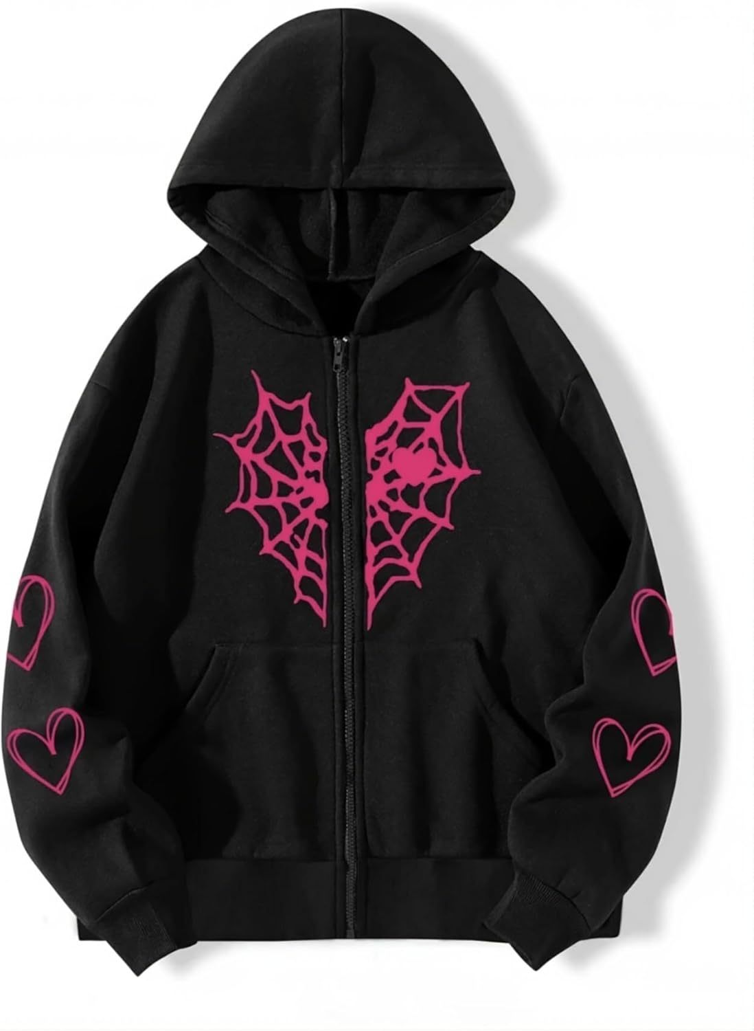 Y2K Zip Up Hoodie for  Spider  Streetwear