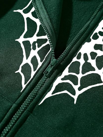 Y2K Zip Up Hoodie for  Spider  Streetwear