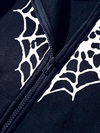 Y2K Zip Up Hoodie for  Spider  Streetwear