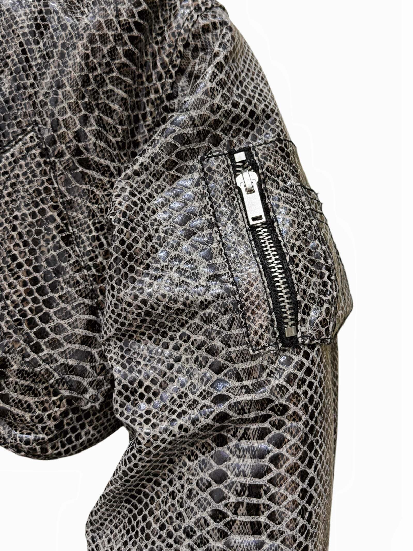 SNAKE LEATHER BOMBER JACKET (1OF1)