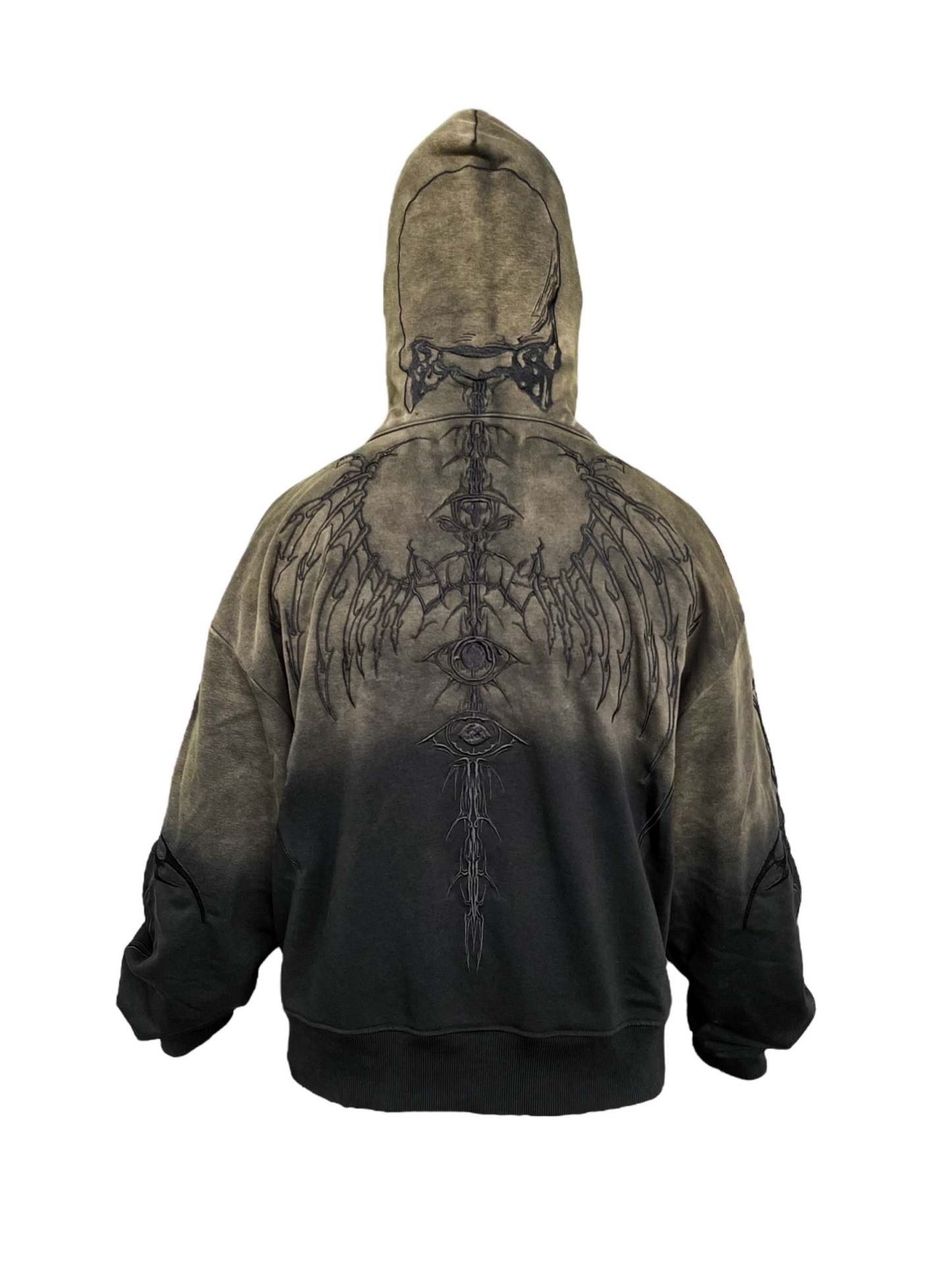 Skeleton Knight Hoodie - Brown DIY Washed