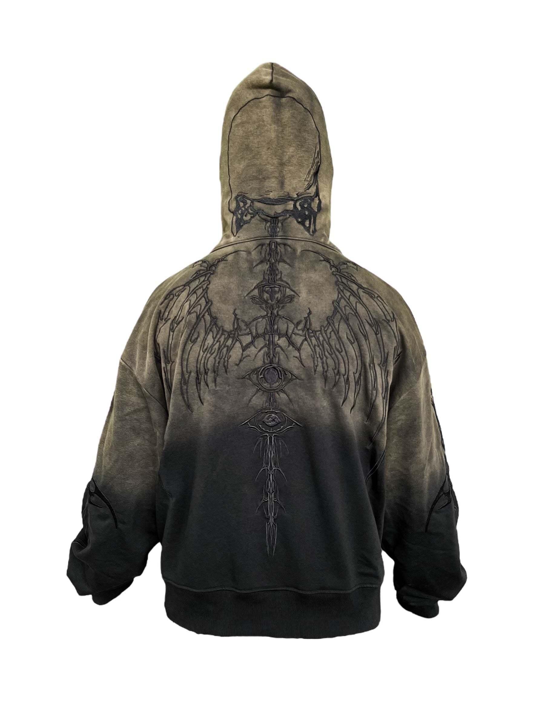 Skeleton Knight Hoodie - Brown DIY Washed