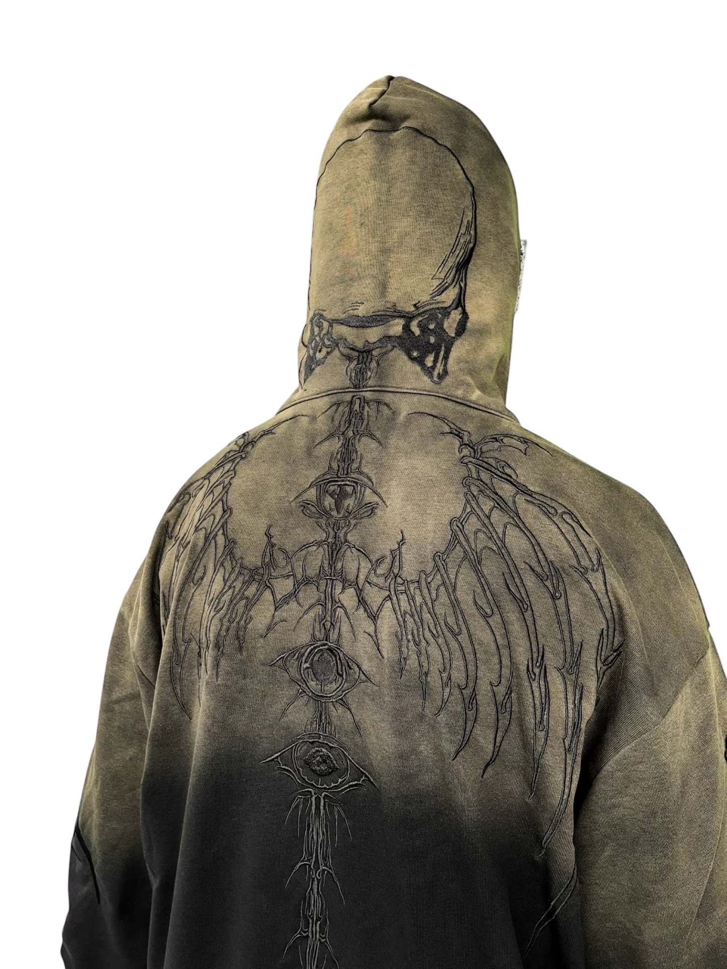 Skeleton Knight Hoodie - Brown DIY Washed