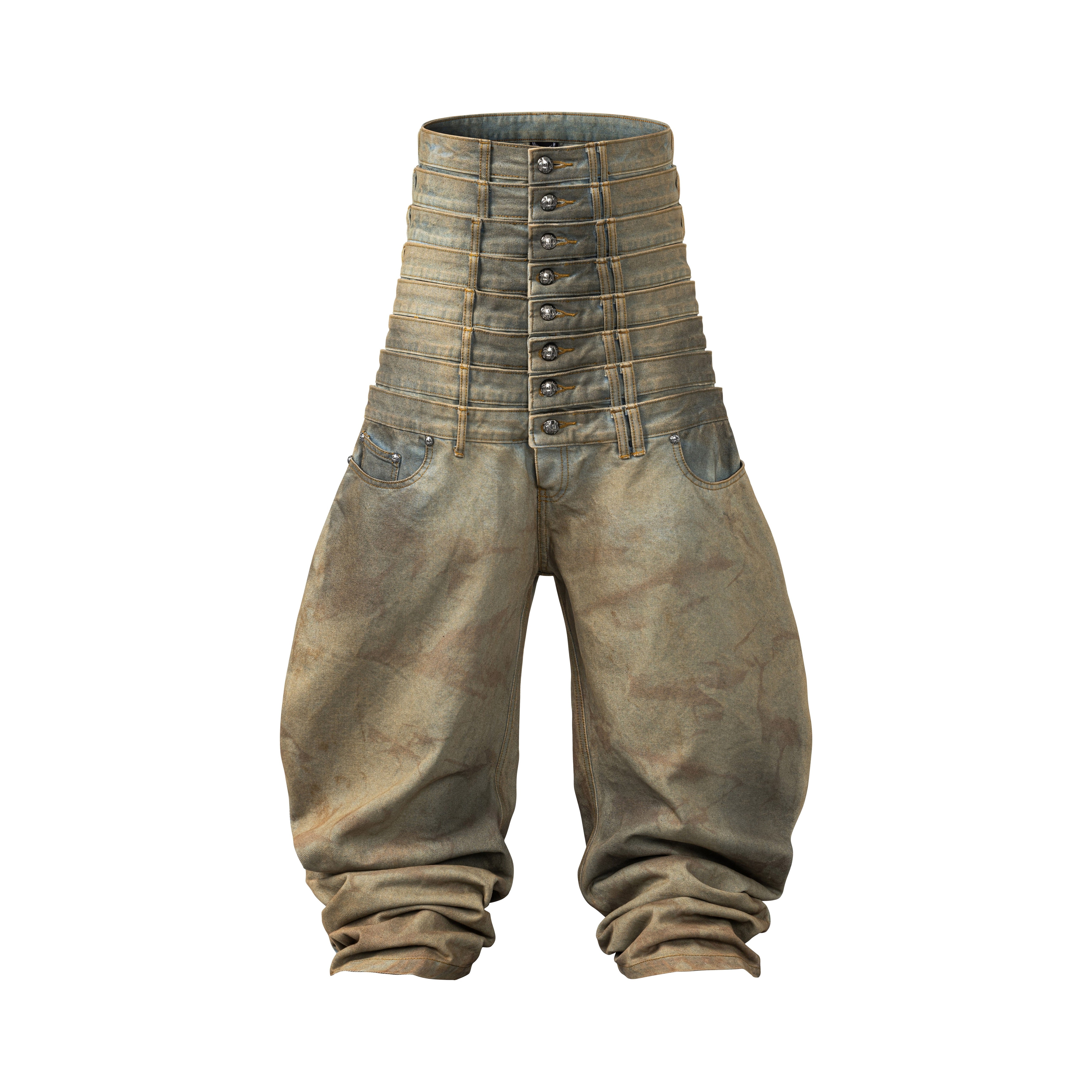 8 Backs J-Cut Pants - Dirty Washed